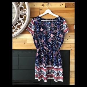 TFNC Floral Blue Mini Dress